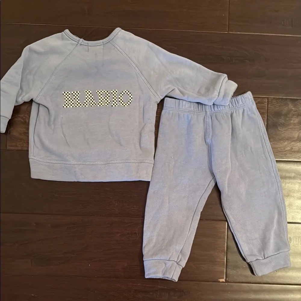 Paige Lauren Baby Boy Blue Joggers with Elastic Waistband and Tapered Leg! Mario
